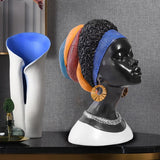 Maxbell African Woman Statue Lady Figurine for Living Room Bookcase Decoration