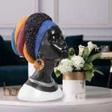 Maxbell African Woman Statue Lady Figurine for Living Room Bookcase Decoration
