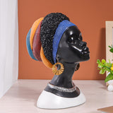 Maxbell African Woman Statue Lady Figurine for Living Room Bookcase Decoration