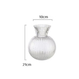 Maxbell Glass Flower Vase Round Ball Shaped Glass Vase for Dining Table Home Desktop S Clear 10cmx21cm