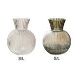 Maxbell Glass Flower Vase Round Ball Shaped Glass Vase for Dining Table Home Desktop S Clear 10cmx21cm