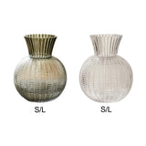 Maxbell Glass Flower Vase Round Ball Shaped Glass Vase for Dining Table Home Desktop S Clear 10cmx21cm