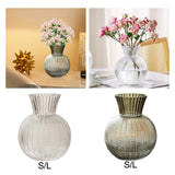 Maxbell Glass Flower Vase Round Ball Shaped Glass Vase for Dining Table Home Desktop S Clear 10cmx21cm