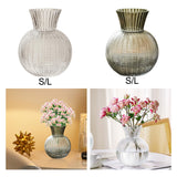Maxbell Glass Flower Vase Round Ball Shaped Glass Vase for Dining Table Home Desktop S Clear 10cmx21cm