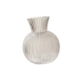 Maxbell Glass Flower Vase Round Ball Shaped Glass Vase for Dining Table Home Desktop S Clear 10cmx21cm