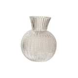 Maxbell Glass Flower Vase Round Ball Shaped Glass Vase for Dining Table Home Desktop S Clear 10cmx21cm