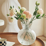 Maxbell Glass Flower Vase Round Ball Shaped Glass Vase for Dining Table Home Desktop S Clear 10cmx21cm