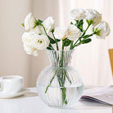 Maxbell Glass Flower Vase Round Ball Shaped Glass Vase for Dining Table Home Desktop S Clear 10cmx21cm