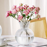 Maxbell Glass Flower Vase Round Ball Shaped Glass Vase for Dining Table Home Desktop S Clear 10cmx21cm