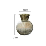 Maxbell Glass Flower Vase Round Ball Shaped Glass Vase for Dining Table Home Desktop S Gray 12cmx25cm