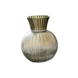 Maxbell Glass Flower Vase Round Ball Shaped Glass Vase for Dining Table Home Desktop S Gray 12cmx25cm