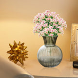 Maxbell Glass Flower Vase Round Ball Shaped Glass Vase for Dining Table Home Desktop S Gray 12cmx25cm