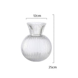 Maxbell Glass Flower Vase Round Ball Shaped Glass Vase for Dining Table Home Desktop L Clear 10cmx21cm