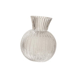 Maxbell Glass Flower Vase Round Ball Shaped Glass Vase for Dining Table Home Desktop L Clear 10cmx21cm