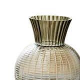 Maxbell Glass Flower Vase Round Ball Shaped Glass Vase for Dining Table Home Desktop L Gray 12cmx25cm
