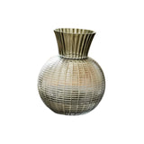 Maxbell Glass Flower Vase Round Ball Shaped Glass Vase for Dining Table Home Desktop L Gray 12cmx25cm