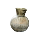 Maxbell Glass Flower Vase Round Ball Shaped Glass Vase for Dining Table Home Desktop L Gray 12cmx25cm