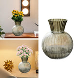 Maxbell Glass Flower Vase Round Ball Shaped Glass Vase for Dining Table Home Desktop L Gray 12cmx25cm