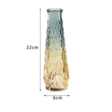 Maxbell 22cm Glass Flowers Vase Embossed Decoration Modern Flower Bottle for Kitchen