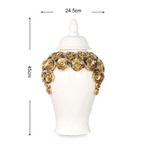 Maxbell Porcelain Ginger Jars Storage Pots Office Desk Ornament Ceramic Flower Vases 24.5cmx45cm