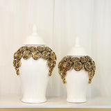 Maxbell Porcelain Ginger Jars Storage Pots Office Desk Ornament Ceramic Flower Vases 24.5cmx45cm