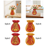 Maxbell Spring Festival Purse Bag Feng Shui Vase Ornament for Shelf Fireplace Mantel Style A