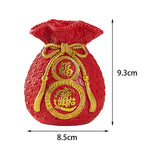 Maxbell Spring Festival Purse Bag Feng Shui Vase Ornament for Shelf Fireplace Mantel Style A