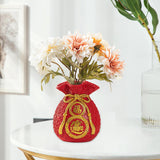 Maxbell Spring Festival Purse Bag Feng Shui Vase Ornament for Shelf Fireplace Mantel Style A