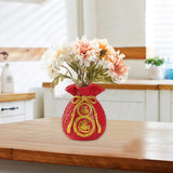 Maxbell Spring Festival Purse Bag Feng Shui Vase Ornament for Shelf Fireplace Mantel Style A