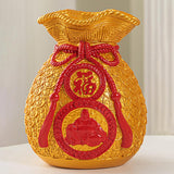 Maxbell Spring Festival Purse Bag Feng Shui Vase Ornament for Shelf Fireplace Mantel Style D