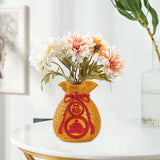 Maxbell Spring Festival Purse Bag Feng Shui Vase Ornament for Shelf Fireplace Mantel Style D