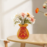Maxbell Spring Festival Purse Bag Feng Shui Vase Ornament for Shelf Fireplace Mantel Style D