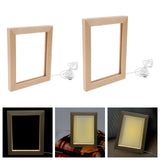 Maxbell LED Photo Frame Display Decoration Wood Picture Frame for Desk Bedroom Home 21cmx17cm