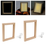 Maxbell LED Photo Frame Display Decoration Wood Picture Frame for Desk Bedroom Home 21cmx17cm