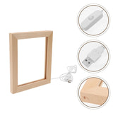 Maxbell LED Photo Frame Display Decoration Wood Picture Frame for Desk Bedroom Home 23cmx17cm