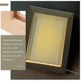 Maxbell LED Photo Frame Display Decoration Wood Picture Frame for Desk Bedroom Home 23cmx17cm