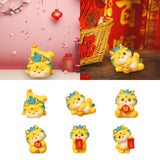 Maxbell Chinese New Year Dragon Figurine Mini Cute for Desktop Bookshelf Living Room Style A