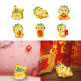 Maxbell Chinese New Year Dragon Figurine Mini Cute for Desktop Bookshelf Living Room Style A