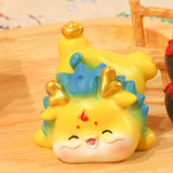 Maxbell Chinese New Year Dragon Figurine Mini Cute for Desktop Bookshelf Living Room Style A