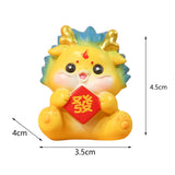 Maxbell Chinese New Year Dragon Figurine Mini Cute for Desktop Bookshelf Living Room Style C