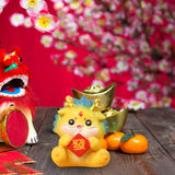 Maxbell Chinese New Year Dragon Figurine Mini Cute for Desktop Bookshelf Living Room Style C