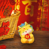 Maxbell Chinese New Year Dragon Figurine Mini Cute for Desktop Bookshelf Living Room Style D