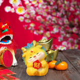 Maxbell Chinese New Year Dragon Figurine Mini Cute for Desktop Bookshelf Living Room Style D