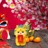 Maxbell Chinese New Year Dragon Figurine Mini Cute for Desktop Bookshelf Living Room Style E