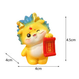 Maxbell Chinese New Year Dragon Figurine Mini Cute for Desktop Bookshelf Living Room Style F