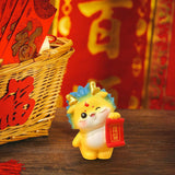 Maxbell Chinese New Year Dragon Figurine Mini Cute for Desktop Bookshelf Living Room Style F