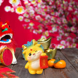 Maxbell Chinese New Year Dragon Figurine Mini Cute for Desktop Bookshelf Living Room Style F