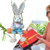 Maxbell Easter Bunny Figurine Cartoon Garden Statue for Bedroom Micro Landscape Desk Male