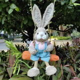 Maxbell Easter Bunny Figurine Cartoon Garden Statue for Bedroom Micro Landscape Desk Male