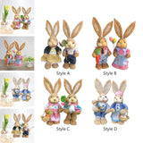 Maxbell 2 Pieces Easter Bunny Figurines Easter Decoration for Living Room Lawn Style A